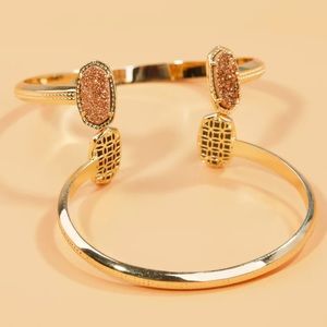 24k Gold Drusy Pinch Cuffs